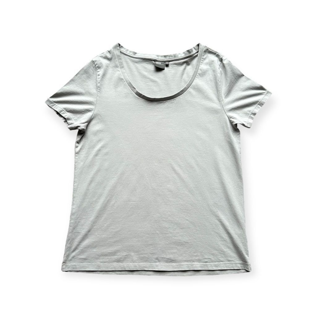 🔃Asos Gray Scoop Cut Neckline Cotton Short Sleeve Tee Shirt